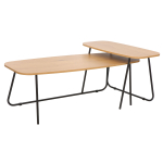 Kohvilaudade komplekt Home4you Duo, pruun v./must v., 75 - 120 cm x 48 cm x 40 cm, 2 tk