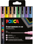 Universaalne markerite komplekt Posca PC-3M, &uuml;hepoolsed, mitmev&auml;rviline, 8 tk