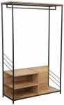 Riiuliga riidepuu Home4you Dimitra 40709, 160 cm, must v./rustic