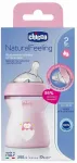 Lutipudel Chicco NaturalFeeling, 250 ml, 2 kuud, roosa v.