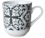 Tass Claytan, valge/must, 0.345 l