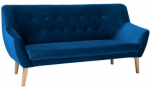 Diivan Scandinavian Nordic 3 Velvet, sinine v., 180 x 75 cm x 90 cm
