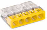 Klemm Wago 2273-205/25, 5 x 0,5-2,5 mm&sup2;, 24 A, kollane, 25 tk