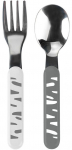 S&ouml;&ouml;giriistad BabyOno Be Active Spoon & Fork, 1 aasta, plastik/roostevaba teras, valge v./roostevaba teras v./hall v.