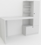 Kirjutuslaud koos kapiga Kalune Design Merinos 756FRN3810, valge v.