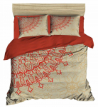 Voodipesukomplekt Mijolnir 178PRL1184, kuld v./punane v./beež v., 50 x 70 cm, 160 x 220 cm