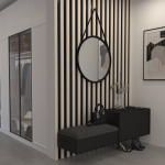 Peegel Grace On Belt, rippuv, 60 cm x 60 cm, must v.