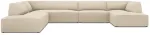 Nurgadiivan Micadoni Home Ruby Panoramic 7 Seats, hele pruun v., vasak, 366 x 273 cm x 69 cm