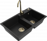 K&ouml;&ouml;givalamu Mexen Tomas, graniit, 80 cm x 50 cm x 19 cm, kuldne/must