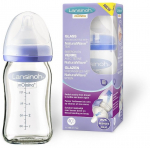 Lutipudel Lansinoh Momma, 240 ml, 3 kuud, l&auml;bipaistev v./violetne v.