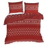 J&otilde;ulu voodipesu komplekt PTR-01, valge v./punane v., 70 x 80 cm, 200 x 220 cm