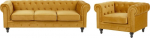 M&ouml;&ouml;blikomplekt Beliani Chesterfield, sise, kollane v.