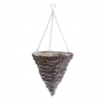 Rippuv lillepott Garden Center NHBN412, puit/looduslik kuid, pruun