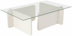 Kohvilaud Nordure Flavio, l&auml;bipaistev v./valge v., 65 cm x 105 cm x 30 cm