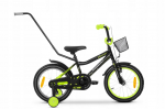 Lisaratastega laste jalgratas, laste Tabou Rocket CS Alu, must v./roheline v., 20"