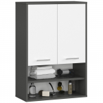 Seina vannitoakapp Akord Fin H934 W64 2D 1P, valge v./grafiit v., 30.5 cm x 64.2 cm x 93.6 cm