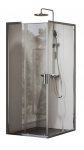 Du&scaron;ikabiin Ravak Blix Slim, ruudukujuline, aluseta, 80 cm x 80 cm x 195 cm, l&auml;bipaistev v./kroom v./l&auml;bipaistev