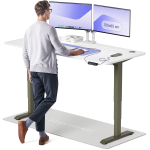 Arvutilaud reguleeritava k&otilde;rgusega Desktronic HomePro 40 853, 180 cm x 80 cm, 126 cm, valge v./roheline v.