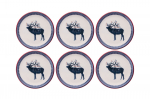 Taldrikute komplekt magustoidu Hermia Tile Deer, 19.3 cm x 19.3 cm x 2 cm, sinine v./valge v./punane v.