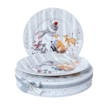 Taldrikute komplekt prae Home4you Mia Snow, 26 cm x 26 cm, valge v./hall v.