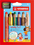 V&auml;rvipliiatsid Stabilo Woody 3in1, 6 tk