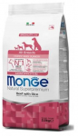 Kuiv koeratoit Monge ALL BREEDS Puppy & Junior Beef And Rice, veiseliha/riis, 2.5 kg