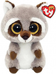 Pehme m&auml;nguasi TY Beanie Boo Oakie Raccoon, pruun v./hall v., 15 cm