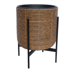 Lillepott Home4you Wicker 38104, plastik/metall, pruun v.