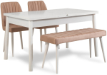 S&ouml;&ouml;gitoa komplekt Kalune Design Santiago 0900 - 3 B, valge v./heleroosa v.
