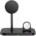 Juhtmevaba laadija Tech-Protect A22 3-in-1, USB-C female/3 x Qi Wireless, must v., 15 W