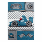 Vaip sise Ayyildiz Kids Race Car, must v./sinine v./hall v., 290 cm x 200 cm