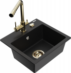 K&ouml;&ouml;givalamu Mexen Milo 6505-77-671600-50, graniit, 43.5 cm x 41 cm x 17.1 cm, kuldne/must