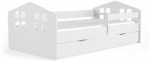 Lastevoodi Kocot Kids Kacper Blanc, valge v., 80 x 140 cm, voodipesu kastiga, madratsiga