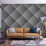 Fototapeet Artgeist Grey Symmetry - Geometric Concrete Pattern With White Joints, 70 cm x 100 cm