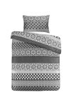 Voodipesukomplekt Kenda Sand Stereo 125, valge/must, 140 x 200 cm