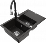 K&ouml;&ouml;givalamu koos kraaniga Mexen Gaspar Savita, graniit, 73.7 cm x 47.5 cm x 17.7 cm, metallic black / gold