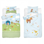 Beebide voodipesu katete komplekt PPG-116, 100 x 135 cm, sinine/roheline