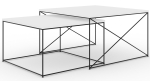 Kohvilaudade komplekt ADRK Licco 2in1, valge v./must v., 65 - 75 cm, 2 tk