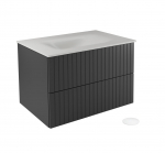 Vannitoakapp valamuga Besco Akya Linea, valge v./must v./grafiit v., 52.5 cm x 66 cm x 50.7 cm