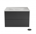 Vannitoakapp valamuga Besco Akya Classic, valge v./hall v./grafiit v., 52.5 cm x 66 cm x 50.7 cm