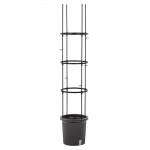 &Otilde;ue lillepott koos alusega Tomato Tube, pol&uuml;prop&uuml;leen (pp)/metall, must