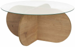 Kohvilaud Nordure Aeris, l&auml;bipaistev v./pruunikas v., 75 cm x 75 cm x 35 cm