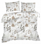 Voodipesukomplekt, pruun/valge, 160 x 200 cm