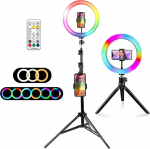 R&otilde;ngaslamp telefonihoidikuga Mozos MLM-RING-RGB, 5 V, 26 cm, must v.