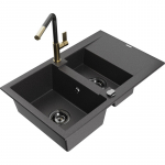 K&ouml;&ouml;givalamu koos kraaniga Mexen Gaspar, graniit, 73.7 cm x 47.5 cm x 17.7 cm, black granite+black granite/gold v.