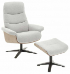 Tugitool koos jalatoega MC Akcent Amasra AMA035GW, hall v./p&auml;hklipuu v., 81 cm x 82 cm x 107 cm