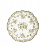 Taldrik magustoidu Homla Lourry, 19 cm x 19 cm, valge v./roheline v.