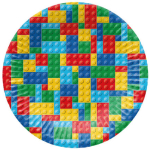 &Uuml;hekordne taldrik Paw Decor Collection Colorful Bricks, &Oslash; 18 cm, 8 tk