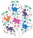 &Otilde;hupallide komplekt ovaalsed PartyDeco Dinosaur, mitmev&auml;rviline, 6 tk
