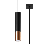 Valgusti rippuv Sollux Loopez 1, GU10, 1 x 40 W, vask v./must v.